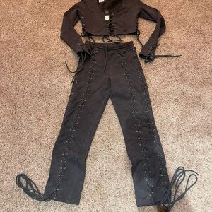 Two piece lace up set